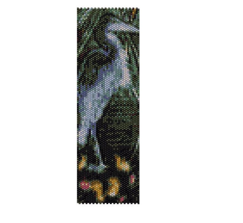 BPHE0001 Heron Even Count Single Drop Peyote Cuff/Bracelet Pattern image 1