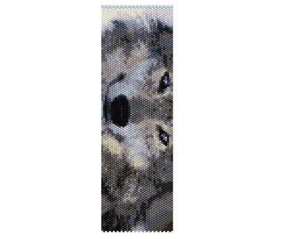 BWOL0001 Wolf 1 Even Count Single Drop Peyote Cuff/Bracelet Patter