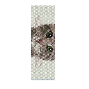 BKI0001 Kitten 1 Odd Count Single Drop Peyote Cuff/Bracelet Pattern image 1