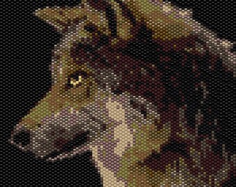 Peyote Stitch PATTERN for Wolf Profile