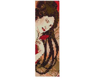 BPNO0004 Nouveau Girl Even Count Single Drop Peyote Cuff/Bracelet Pattern