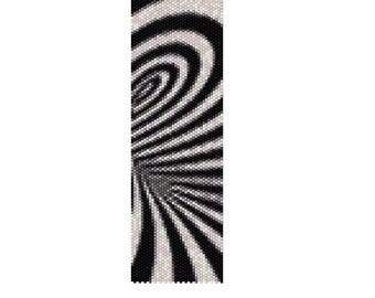 BPBS0006 Black Swirl Even Count Single Drop Peyote Cuff/Bracelet Pattern