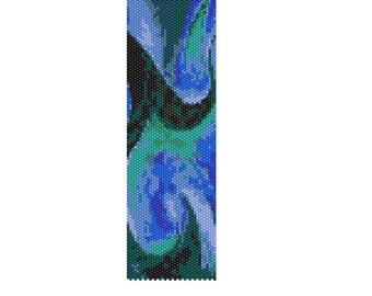 BPSW0004 Swirl 4 Even Count Single Drop Peyote Cuff/Bracelet Pattern