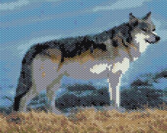 Peyote Stitch PATTERN for Wolf Standing