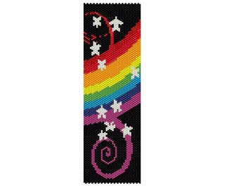 BPRB0013 Rainbow 13 Even Count Single Drop Peyote Cuff/Bracelet Pattern