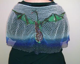 Green Dragon Beadwoven Shawl