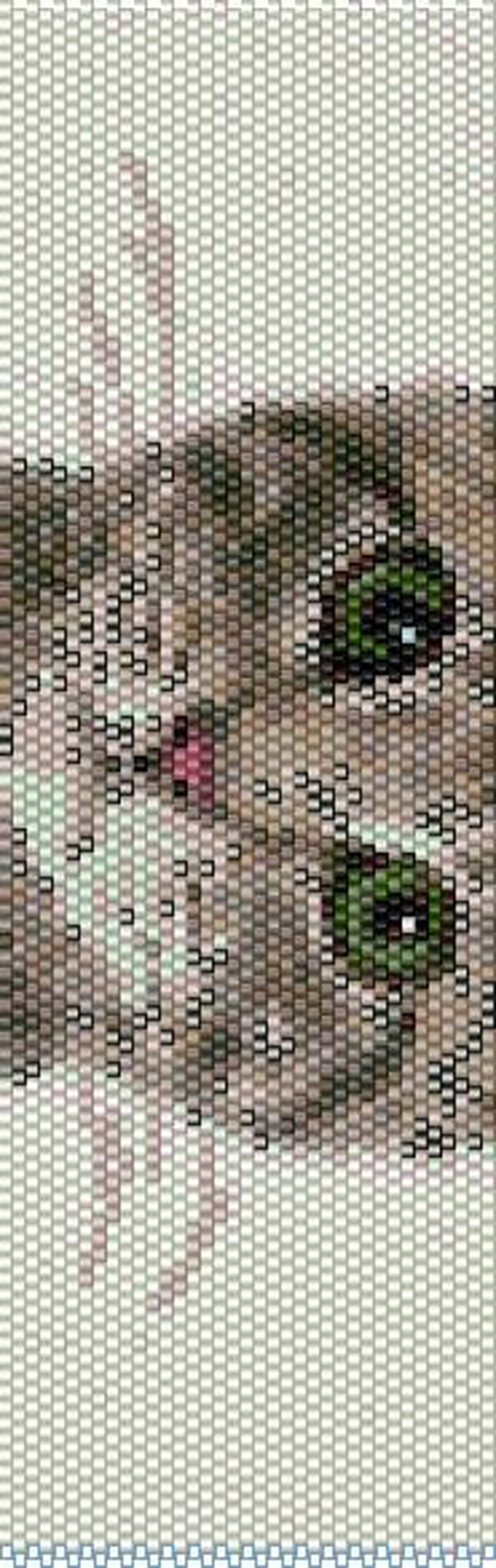 BKI0001 Kitten 1 Odd Count Single Drop Peyote Cuff/Bracelet Pattern image 2