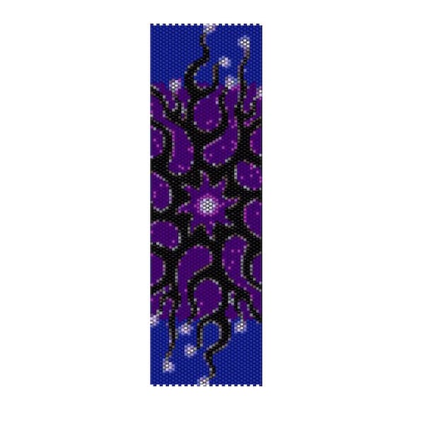 BPBS0005 Purple Swirl 5 Even Count Single Drop Peyote Cuff/Bracelet Pattern