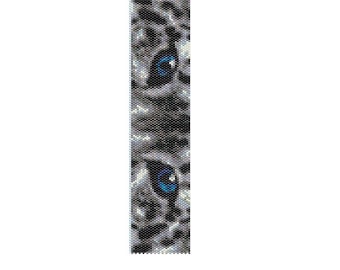 BSL0001 Snow Leopard Odd Count Single Drop Peyote Cuff/Bracelet PATTERN