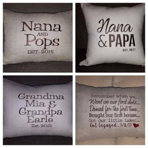 Personalized linen pillow with custom embroidery, gift, embroidered pillow, custom wording image 5