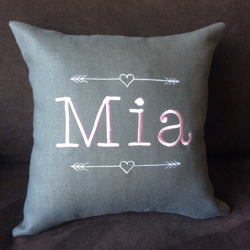 Custom Embroidered Pillow. Personalized Name Pillow. Baby Name Etsy
