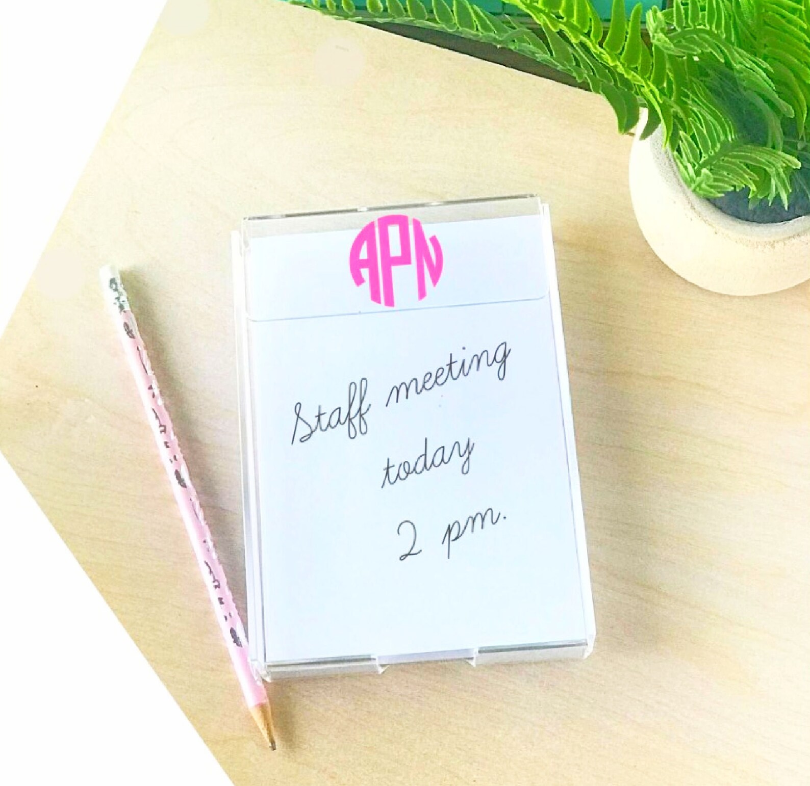 Personalized 4x6 Note Paper Tray Monogrammed Notepad Holder Etsy