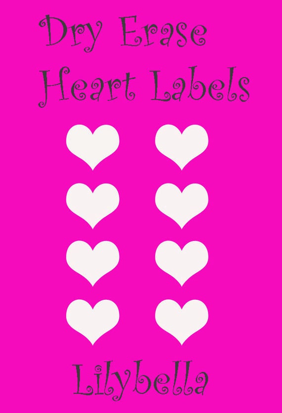 Items similar to Dry Erase Heart Labels on Etsy