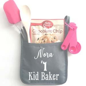 Personalized Pot Holders for Kids, Kids Chef Gifts, Oven Mitts, Baking Gifts For Children, Custom Party Favors, Party Favors for Kids GRAY