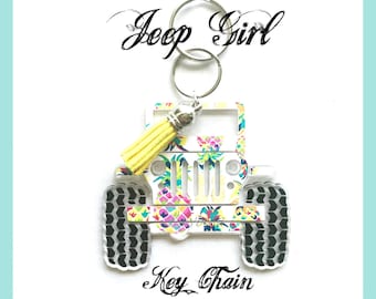 Jeep Wrangler Keychains, Jeep Keychains, Acrylic Keychains, Keychains, Jeep Party Favors, Key Chains, Custom Jeep Keychains, Jeep Girl