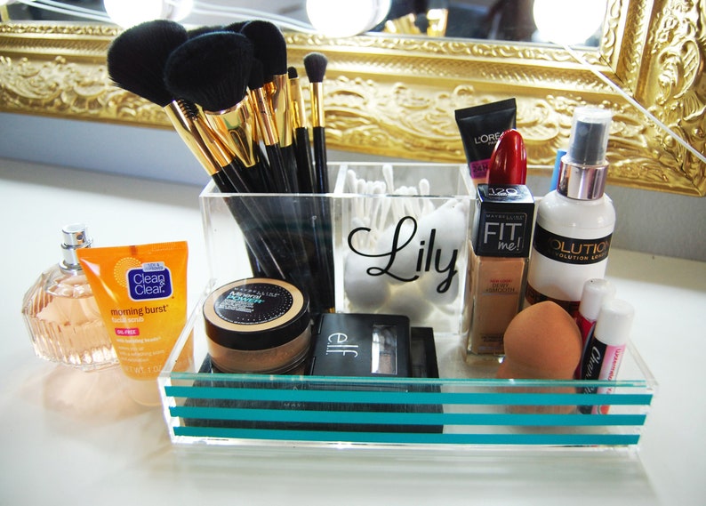 Makeup Organizer Cosmetics Organizer Personalized Makeup Etsy