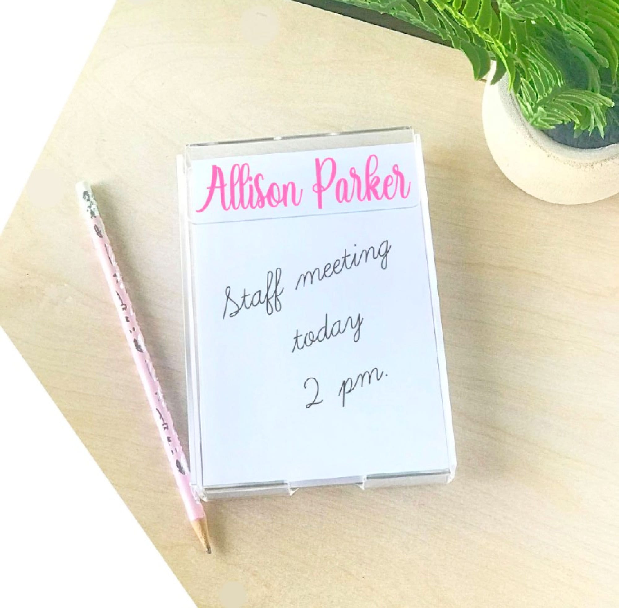 Personalized 4x6 Note Paper Tray Monogrammed Notepad Holder Etsy