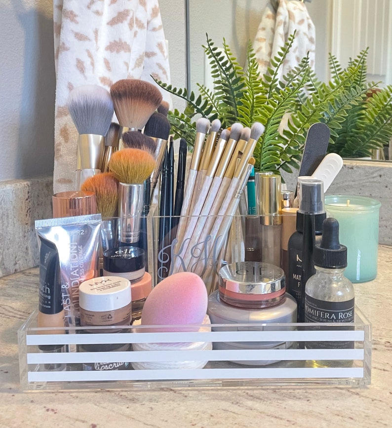 Makeup Organizer Cosmetics Organizer Personalized Makeup Etsy
