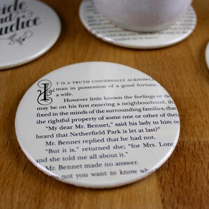 Pride and Prejudice Coaster Set made from recycled book pages image 6