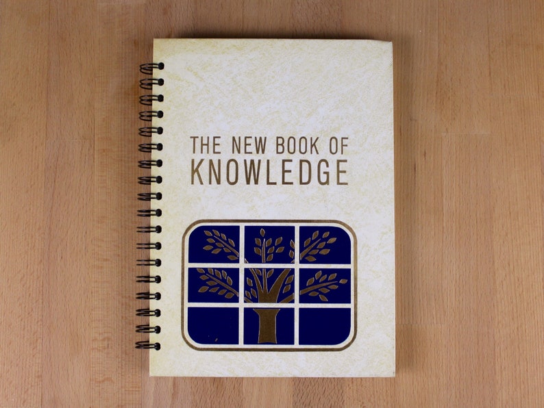 New Book of Knowledge Recycled Book Journal-made from vintage reference book image 2