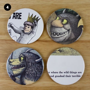 Where the Wild Things Are coaster set made from recycled book pages 4