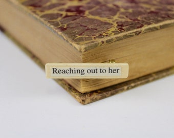 Reaching out to her - Naughty Bits pin - made from recycled trashy romance novel