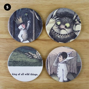 Where the Wild Things Are coaster set made from recycled book pages Bild 5