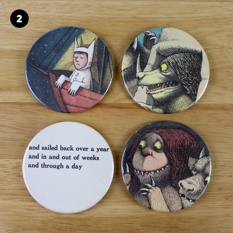 Where the Wild Things Are coaster set made from recycled book pages 2