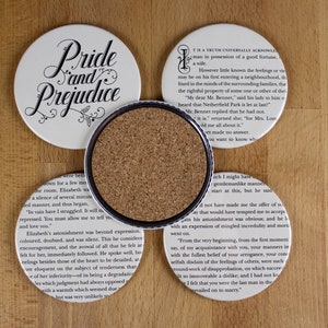 Pride and Prejudice Coaster Set made from recycled book pages image 5