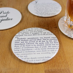 Pride and Prejudice Coaster Set made from recycled book pages image 8