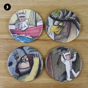 Where the Wild Things Are coaster set made from recycled book pages Bild 3