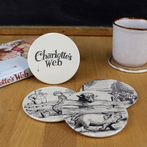 Charlotte's Web Coaster Set made from recycled book pages Title page image 4