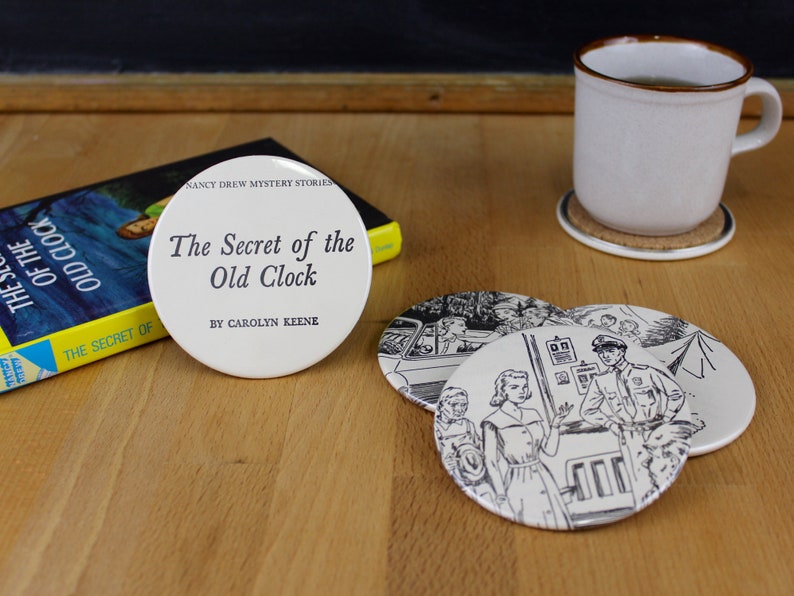 Nancy Drew The Secret of the Old Clock Coaster Set made from recycled book pages image 3