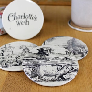 Charlotte's Web Coaster Set made from recycled book pages Title page image 2