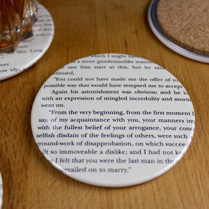 Pride and Prejudice Coaster Set made from recycled book pages image 8