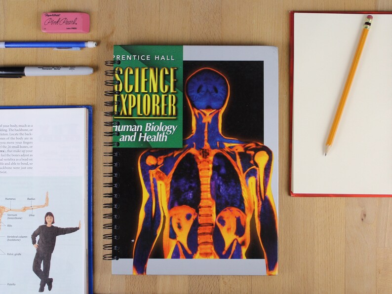 Science Explorer Recycled Book Journal Human Biology and Etsy