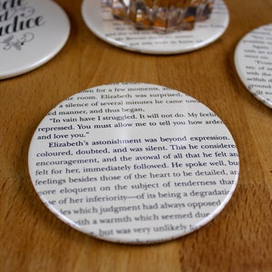 Pride and Prejudice Coaster Set made from recycled book pages image 7