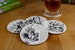 Alice in Wonderland Coaster Set - made from recycled book pages-Flamingo Croquet, White Rabbit, Mad Hatter and Caterpillar 