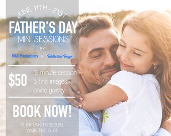 Photoshoot Mini Sessions Flyer - Adobe Illustrator - Father's Day Flyer
