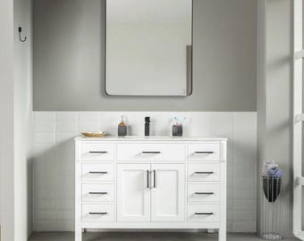 48" Freestanding Bathroom Vanity with Quartz Top and Sink