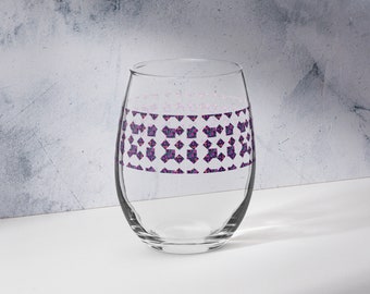 Simply Splattered Stemless Wine Glass