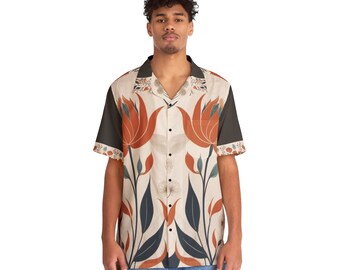 Simply Boho Abstract Floral Men's Hawaiian Shirt