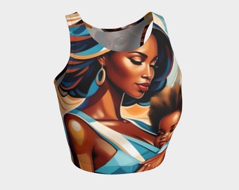 African Mother and Child Crop Top