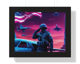 Simply Salute Framed Horizontal Poster