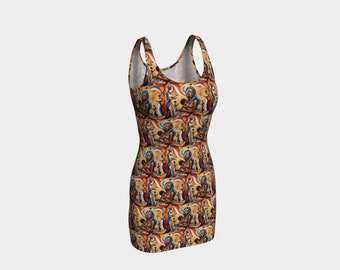 Abstract African Mother and Child Bodycon Dress