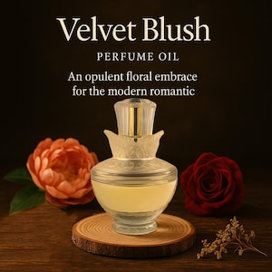 Velvet Blush Perfume Oil– Peony & Osmanthus Perfume Oil, Silken Rose, Sandalwood Glow | Eau de Parfum | No Chemicals | Pure Oils | Handmade