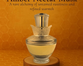 Amber Nectar Musk Pure Perfume Oil | Raw Honeycomb Smoked Vanilla Warmth | Unisex Luxury Skin Scent| No Chemicals | Gift | Halal