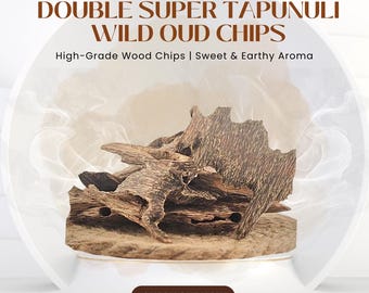 Double Super Tapunuli Wild Oud Chips – Rare Forest Resin | All Natural | High-Grade Wood Chips | Sweet & Earthy Aroma | Limited Edition Oud