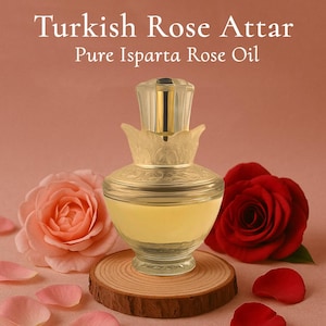 Turkish Rose Attar – Pure Isparta Rose Oil, Steam-Distilled | 12ml Perfume Oil | No Chemicals | Steam Distilled Rose | Gift for Rose Lovers