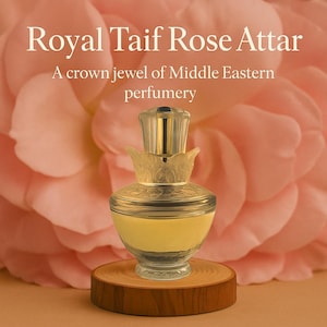 Royal Taif Rose Oil – Attar Luxury Arabian Perfume Oil| Pink Pepper Saffron Silky Floral Musk | Artisan Skin Perfume Concentrate | Dubai